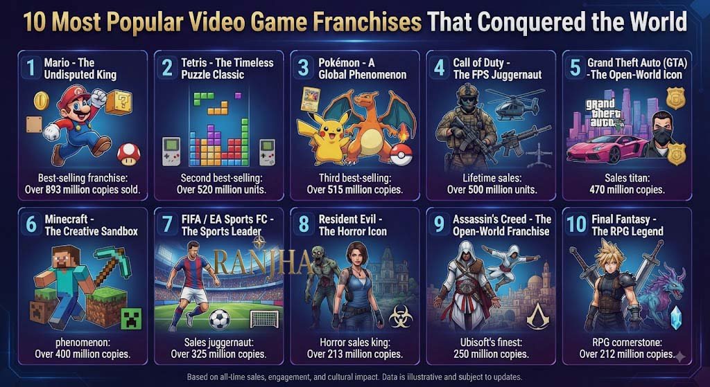 10 Most Popular Video Game Franchises That Conquered the World Video Game